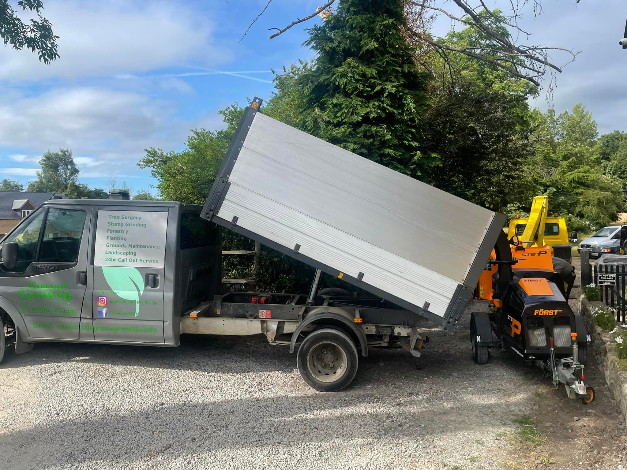 Green Growths tipper for collecting tree waste